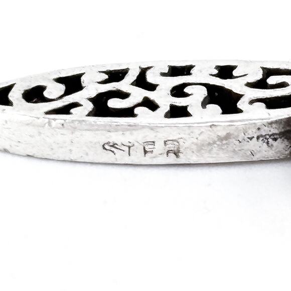 Vintage BSD Sterling Silver 925 Openwork Filigree Cross Pendant - Picture 5 of 8